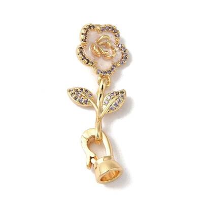 Brass Micro Pave Cubic Zirconia Fold Over Clasps