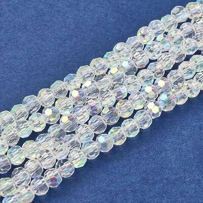 Faceted(32 Facets) Glass Beads Strands Round