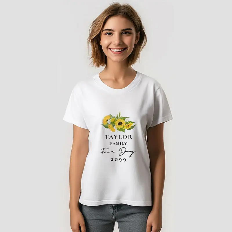 Sunflower Family Reunion Custom Name T-Shirt