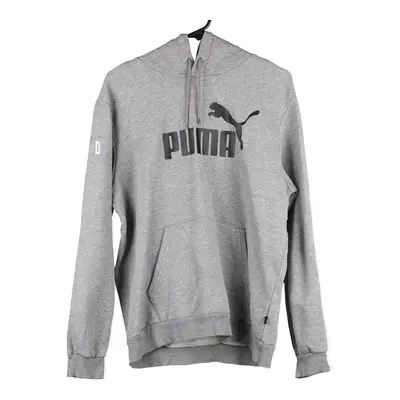 Puma Spellout Hoodie - Medium Grey Cotton Blend