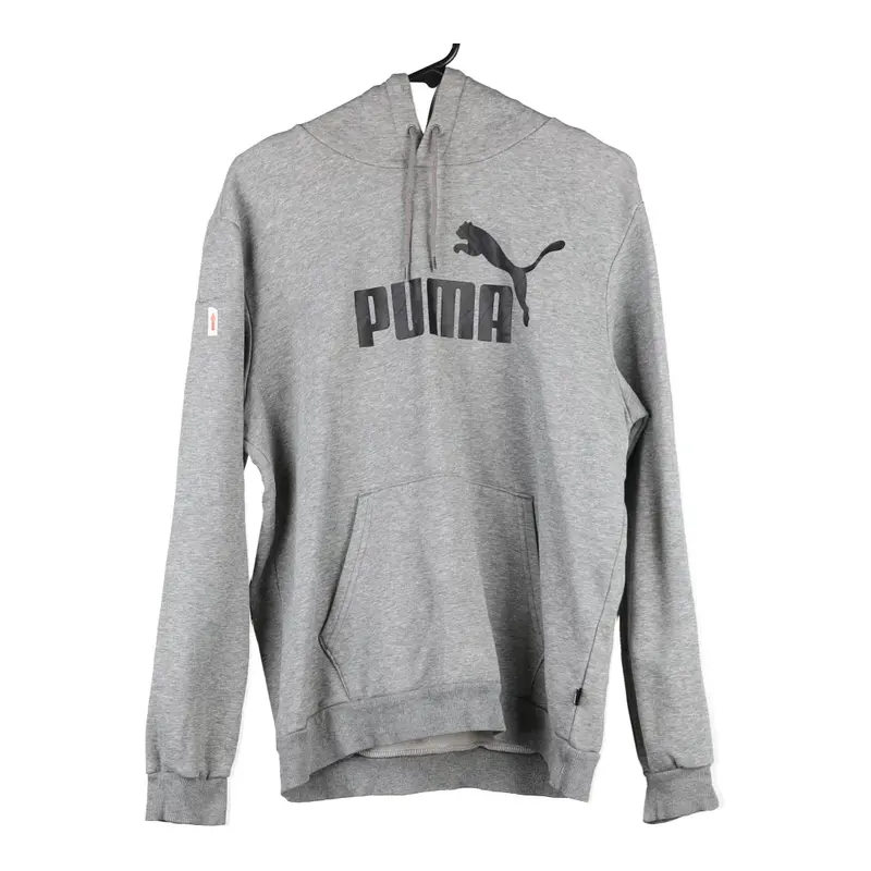 Puma Spellout Hoodie - Medium Grey Cotton Blend