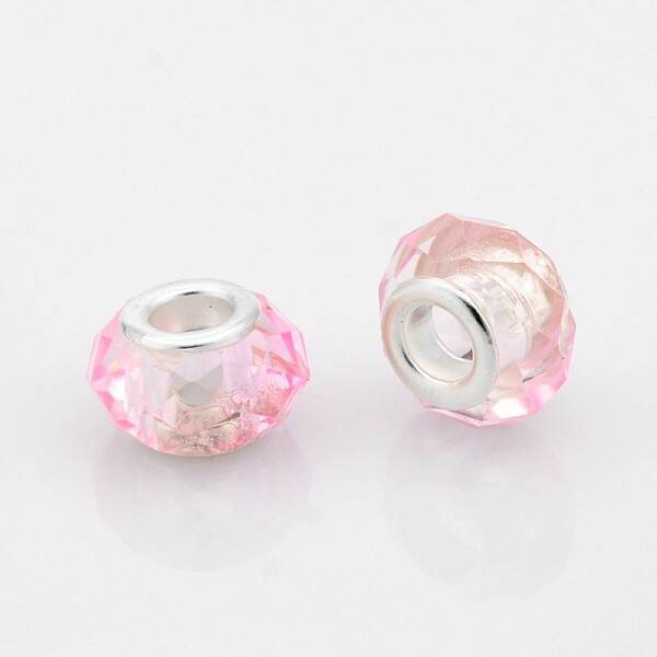Faceted Glass European Beads