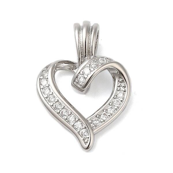 Rack Plating Brass & Clear Cubic Zirconia Pendants