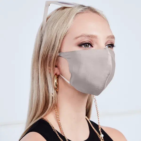 Say It with Silk Face Mask - Silver | Color: Silver | Size: OS