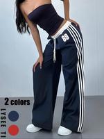 Women's Striped Side Sweatpants, Casual Comfy Wide Leg Trousers for Daily Wear, Ladies Bottoms for All Seasons, Athleisure St...