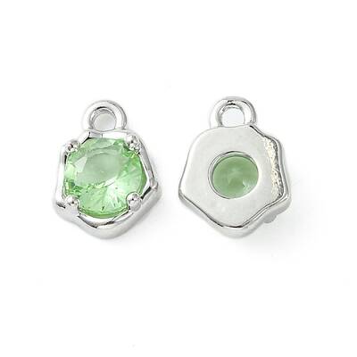 Brass Micro Pave Cubic Zirconia Charms