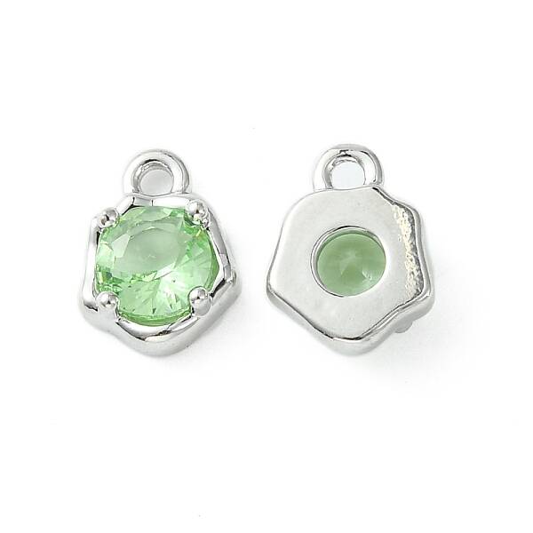Brass Micro Pave Cubic Zirconia Charms