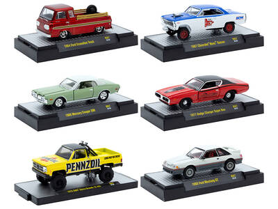 Auto Meets Set of 6 Cars IN DISPLAY CASES Release 87 Limited Edition 1/64 Diecast Model Cars by M2 Machines
