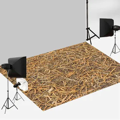 Aperturee Farm Hay Dry Straw Pattern Floor Mat For Photography | Photography Floor Drops | Fabric Floor Mat Photography | Flo...