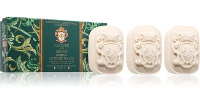 Saponificio Artigianale Fiorentino Vetiver and Argan Set solid soap set 3Γ125 g
