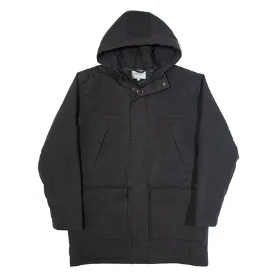 CARHARTT WIP Trent Insulated Mens Parka Coat Black Hooded L