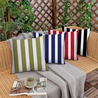 Outdoor Waterproof Striped Cushion Covers Of 4 Throw Pillow Patio & Home Decor (Multiple Colors)