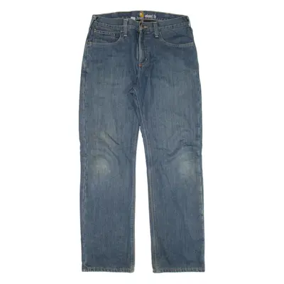 CARHARTT Fleece Lined Workwear Mens Jeans Blue Relaxed Straight W32 L32