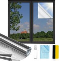 Window Privacy Film One Way,Reflective Mirror Window Film Daytime Privacy, UV Sun Blocking Heat Control Static Cling,Window T...