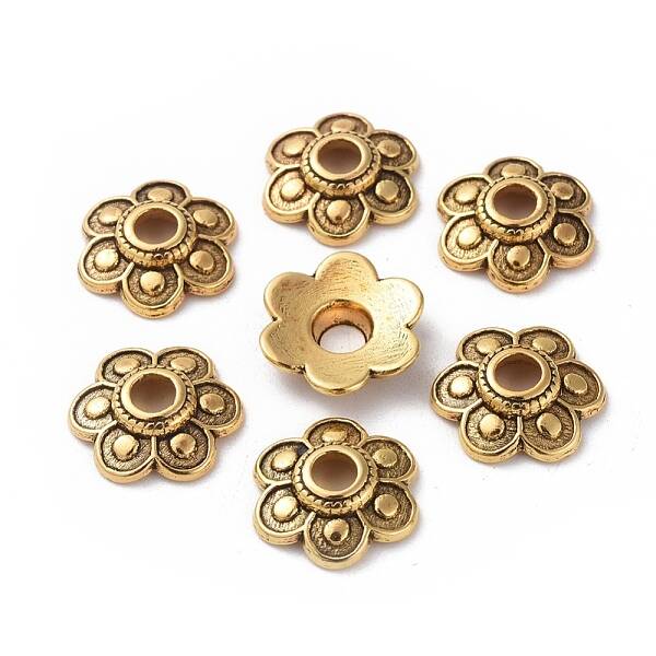 Tibetan Style Alloy Bead Caps