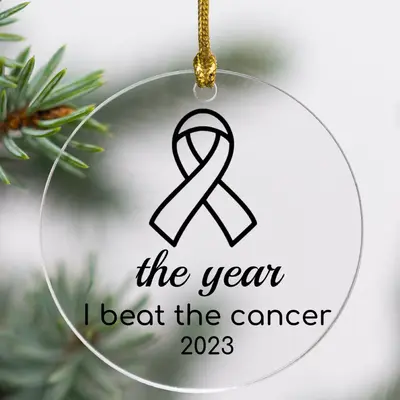 Breast Cancer Survivor Christmas Ornament - Acrylic