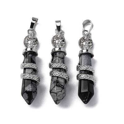 Synthetic Snowflake Obsidian Pendants