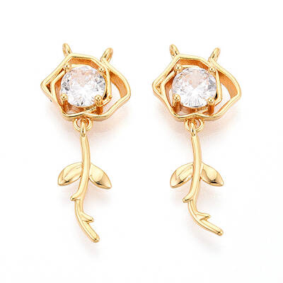 Brass Micro Pave Cubic Zirconia Pendants