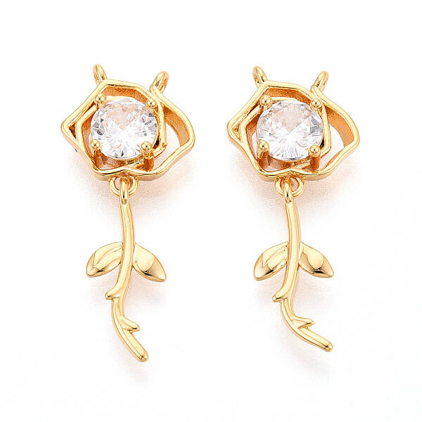 Brass Micro Pave Cubic Zirconia Pendants