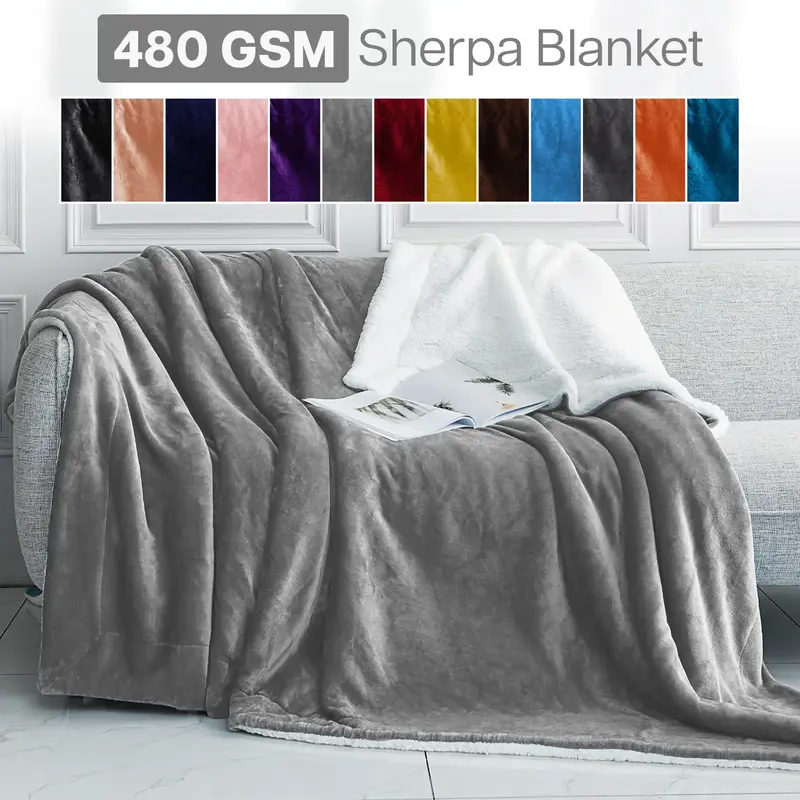 Imperial Homeware Ultra-Soft Luxury Sherpa Fleece Blanket Dual-Layer Plush Warm & Lightweight Throw for Cozy Nights Available...
