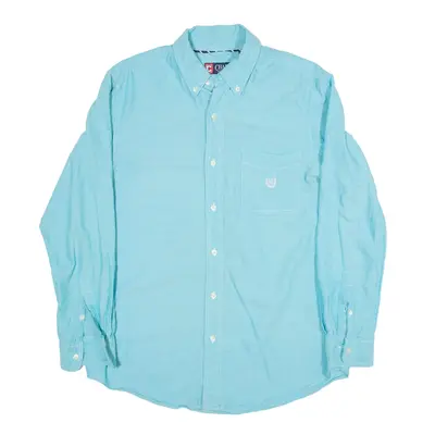 CHAPS Plain Shirt Green Long Sleeve Mens M