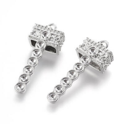 Alloy Pendant Bail Rhinestone Settings