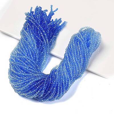 Transparent Painted Glass Beads Strands