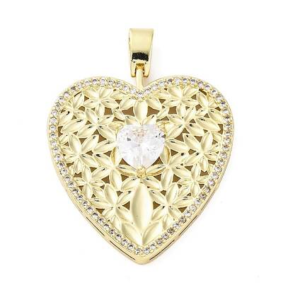 Brass Micro Pave Clear Cubic Zirconia Pendants