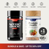 Snap Supplements - Nitric Oxide Booster 90ct + Prostate Health Bundle - Natural Supplement Capsules - Support Blood Circulati...