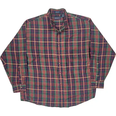 Gant Heritage Twill Plaid Shirt - Large - Multicoloured Cotton Blend