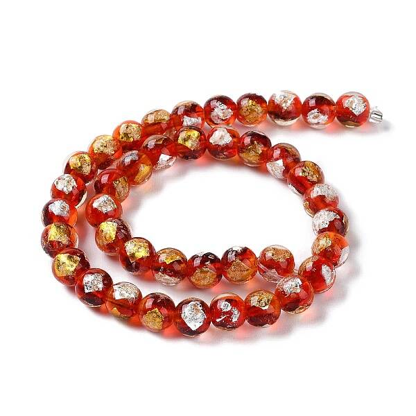 Handmade Gold & Silver Foil Lampwork Beads
