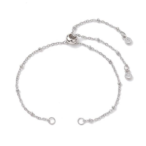 Non-Tarnish 2Pcs 2 Colors 304 Stainless Steel Satellite Chain Bracelet Slider Making
