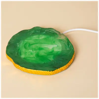 Wireless Charging Agate Crystal Pad - White