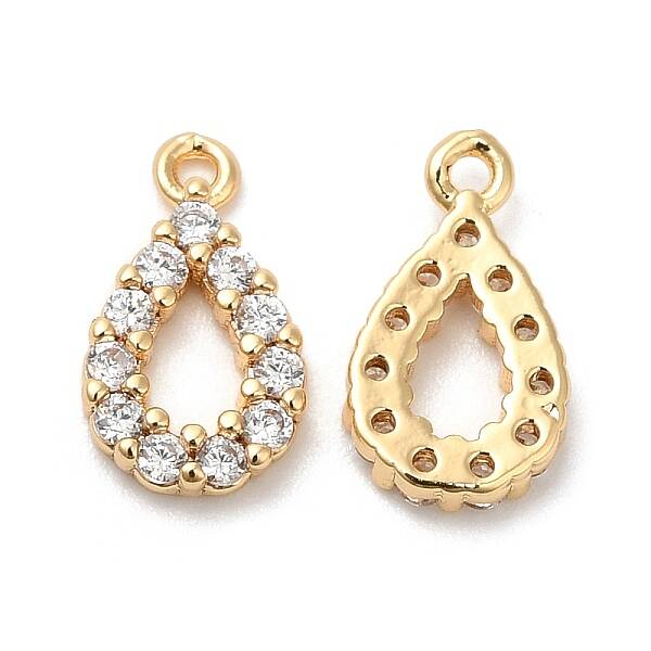 Brass Micro Pave Cubic Zirconia Pendants