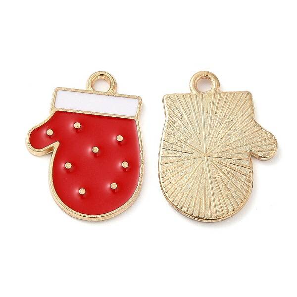 Christmas Light Gold Tone Alloy Enamel Pendants