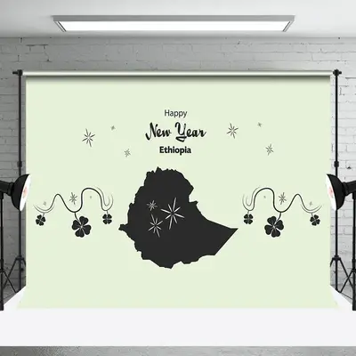 Aperturee Black Clover Map Happy New Year Ethiopia Backdrop - Aperturee