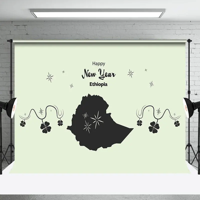 Aperturee Black Clover Map Happy New Year Ethiopia Backdrop - Aperturee