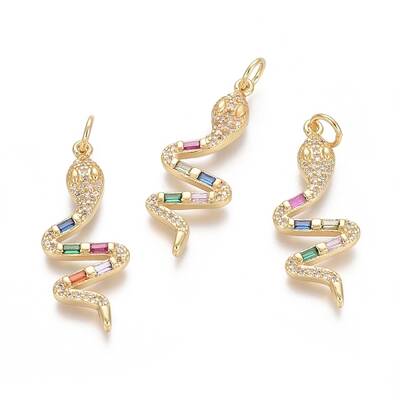 Brass Micro Pave Cubic Zirconia Pendants