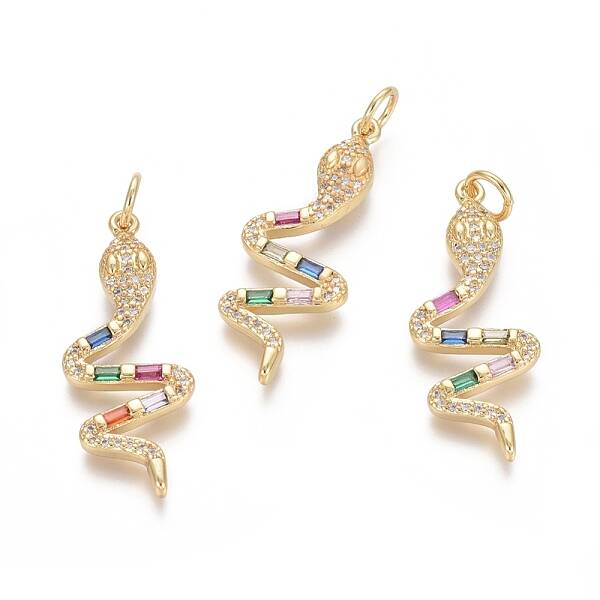 Brass Micro Pave Cubic Zirconia Pendants