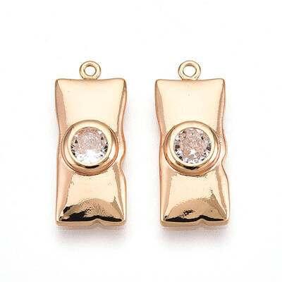 Brass Micro Pave Cubic Zirconia Pendants