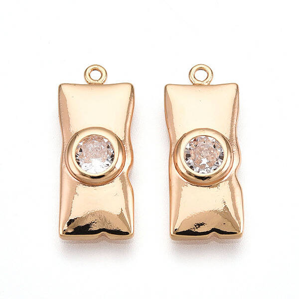 Brass Micro Pave Cubic Zirconia Pendants