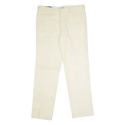 POLO RALPH LAUREN Mens Twill Trousers Cream Regular Straight Wool W36 L33