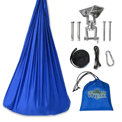 (Summer Turn-Up)OUTREE Sensory Swing for 3+Years Old with 360° Swivel Hanger in Blue - Great for Autism, ADHD, Sensory Proce...