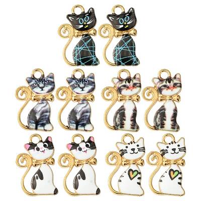 10Pcs Alloy Enamel Pendants