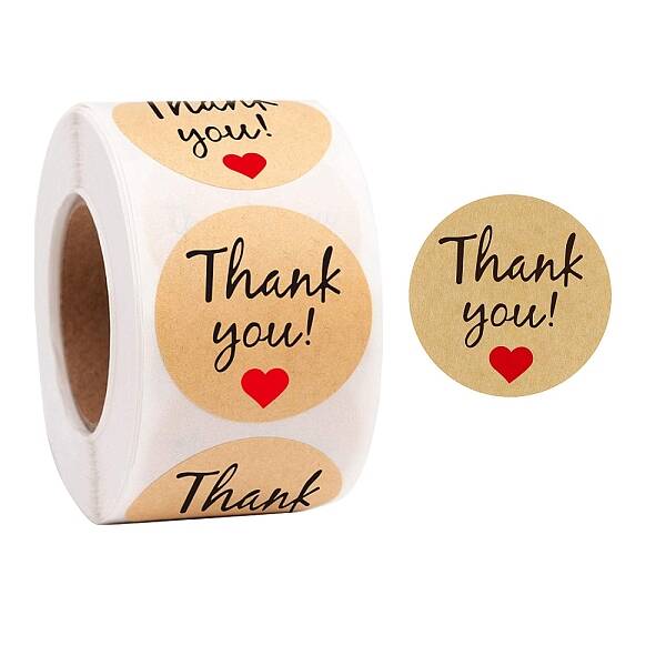Round Dot Self Adhesive Kraft Paper Stickers