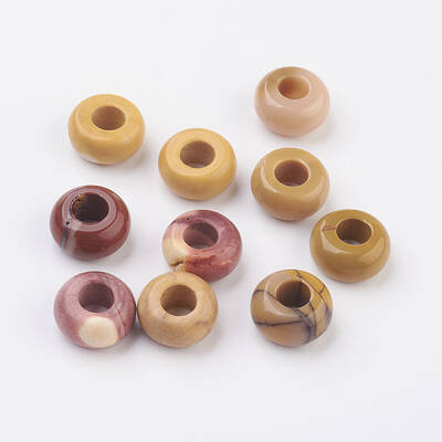 Natural Mookaite European Beads