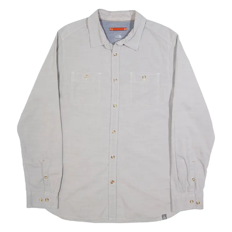 THE NORTH FACE Mens Plain Shirt Grey Long Sleeve L