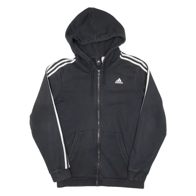 ADIDAS Tall Mens Black Hoodie Full Zip L