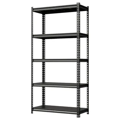 Garvee 5-Tier Steel Garage Shelving Unit 770 lbs Shelf Capacity Adjustable Shelves Modular 2-in-1 Design Black Powder-Coated ...