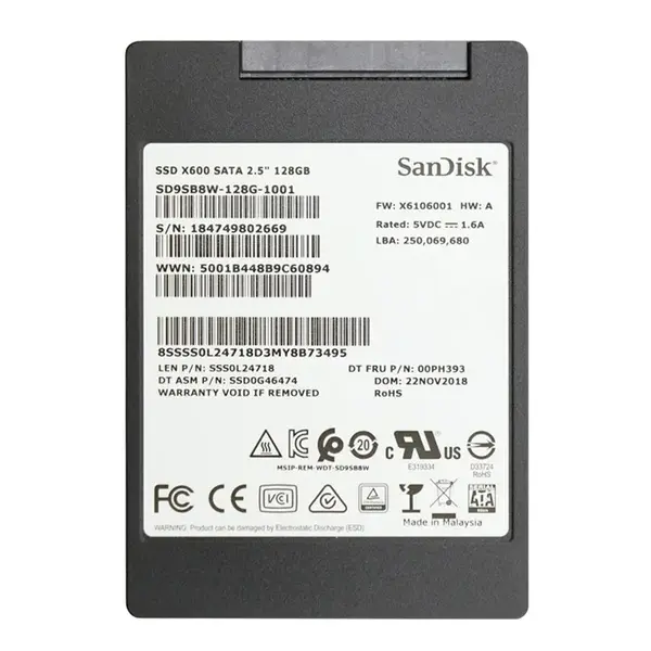 00PH393 Lenovo 128GB SATA 6Gb/s 2.5-Inch Solid State Drive